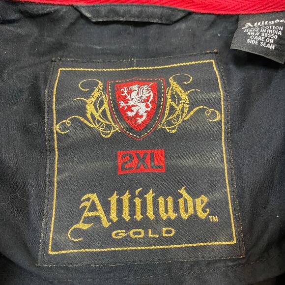 Attitude Gold Redemption Y2K Long Sleeve Button Up Shirt Men's 2XL - Picture 5 of 12